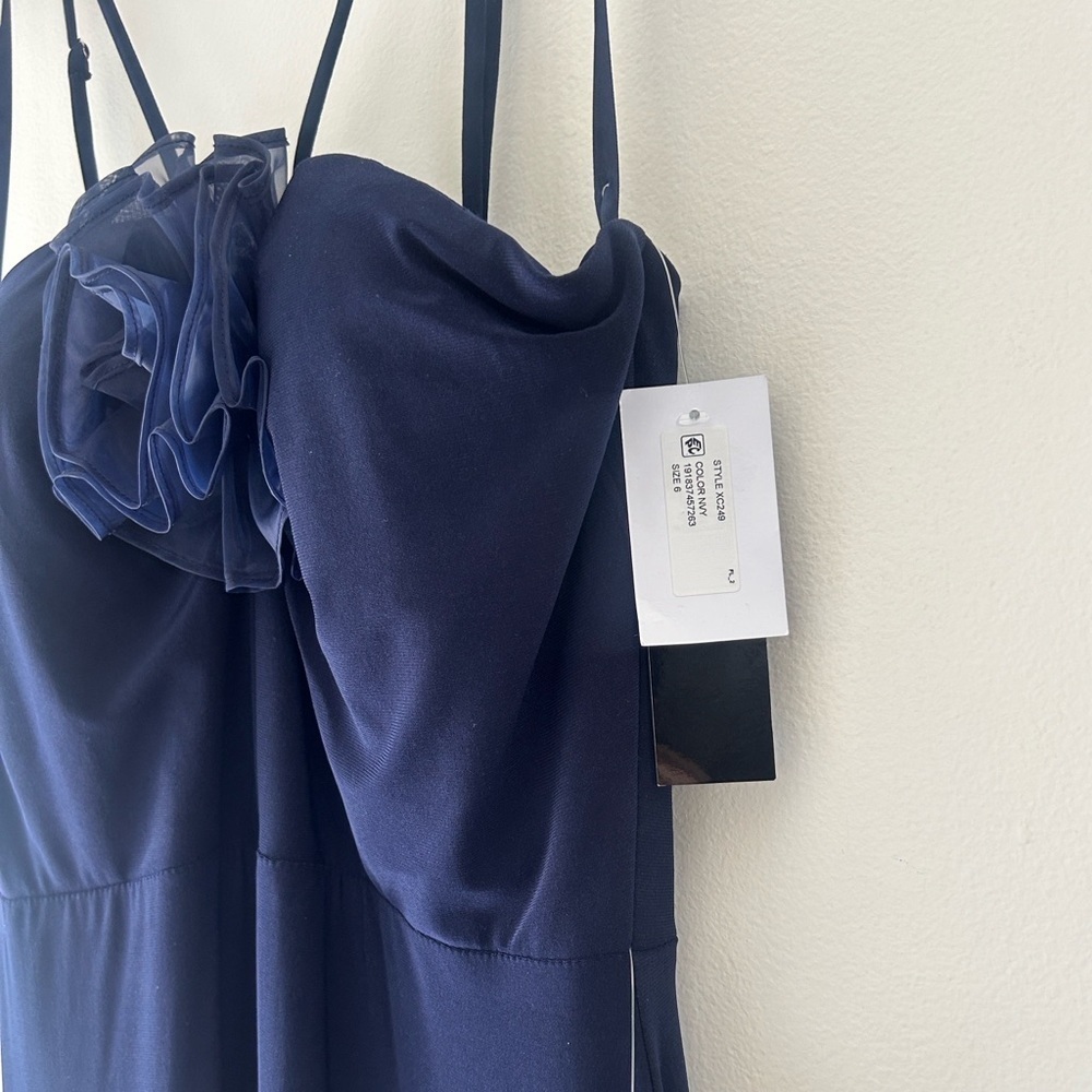 NWT Style & co Midnight Blue Dress with Ruffle Accent - Picture 5 of 8